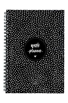 Werkplanner - zwart wit met dots patroon