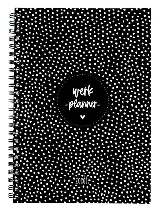 Werkplanner - zwart wit met dots patroon