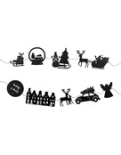 Kerst slinger zwart met verschillende figuren