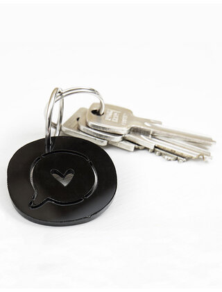 Sleutelhanger zwart hartje
