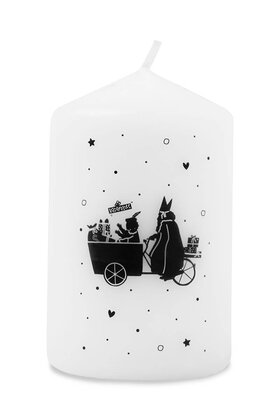 Mini kaars Sinterklaas en piet in de bakfiets