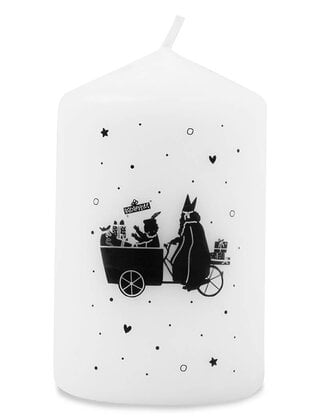 Mini kaars Sinterklaas en piet in de bakfiets