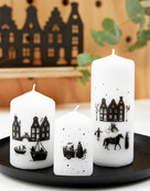 Mini kaars Sinterklaas en piet in de bakfiets