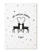 Kerstkaart A6  'All I want for christmas... is you!'