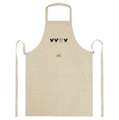 Cadeaupakket - beige keukenschort met hartjes