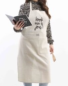 Cadeaupakket - beige keukenschort met tekst 'Kook van jou'