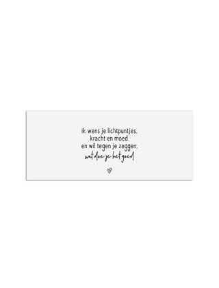Cadeaukaartje met tekst - Ik wens je lichtpuntjes...