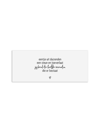 Cadeaukaartje met tekst - Liefste vriendin die er bestaat