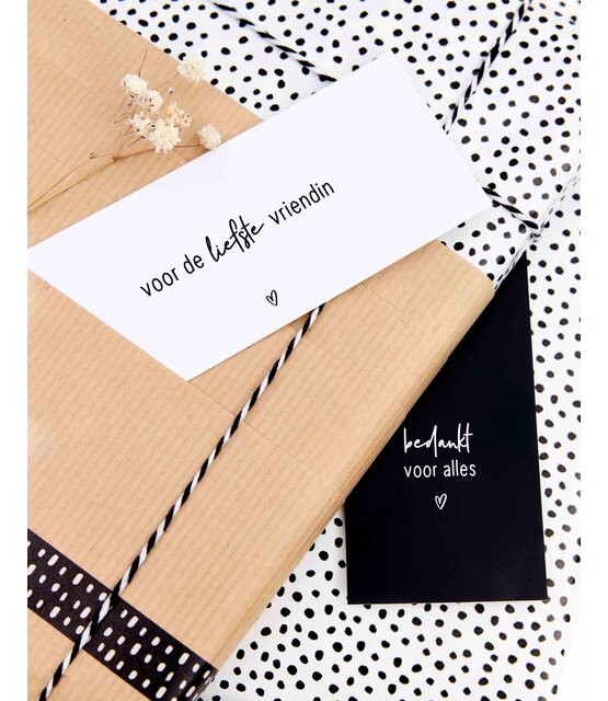 Minikaartje met tekst - Bedankt voor alles