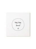 Minikaartje met tekst  - Hiep, hiep, hoera!