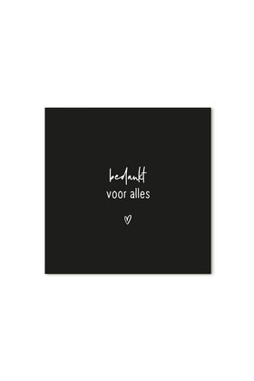 Cadeaukaartje vierkant met tekst - Bedankt voor alles