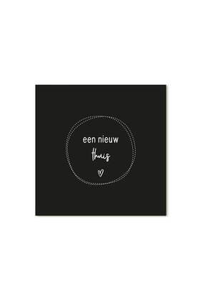 Cadeaukaartje vierkant met tekst - Een nieuw thuis