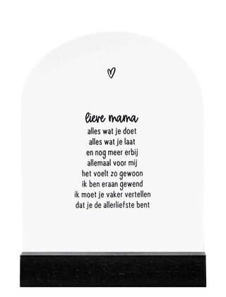Forex tegeltje boogvorm - 'Lieve mama...'