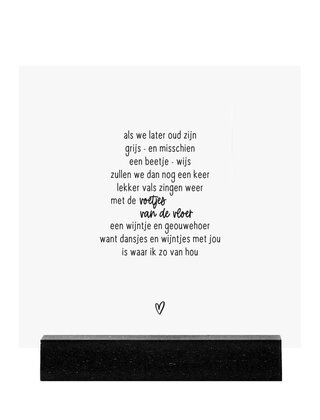 Forex tegeltje - Gedicht dansjes en wijntjes