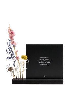 Forex tegeltje in droogbloemhouder - lief vriendinnetje