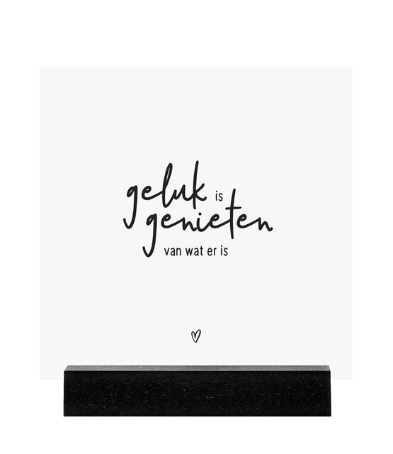 Forex tegeltje -  wit met tekst 'Geluk is genieten van wat er is' Forex tegeltje -  wit met tekst 'Geluk is genieten van wat er is'
