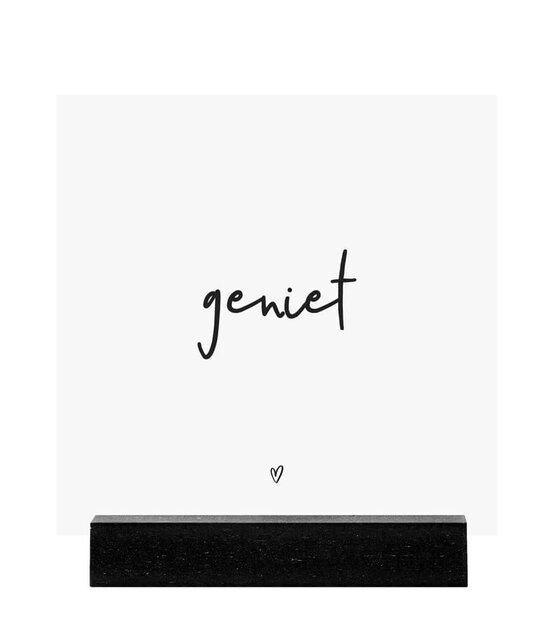 Forex tegeltje -  wit met tekst 'Geniet'