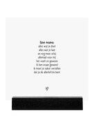 Forex tegeltje -  wit met gedicht 'Lieve mama...'