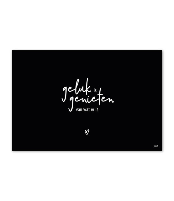 Inductiebeschermer - zwart met tekst 'Geluk is genieten van wat er is' Inductiebeschermer - zwart met tekst 'Geluk is genieten van wat er is'
