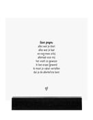 Forex tegeltje -  wit met gedicht 'Lieve papa...'