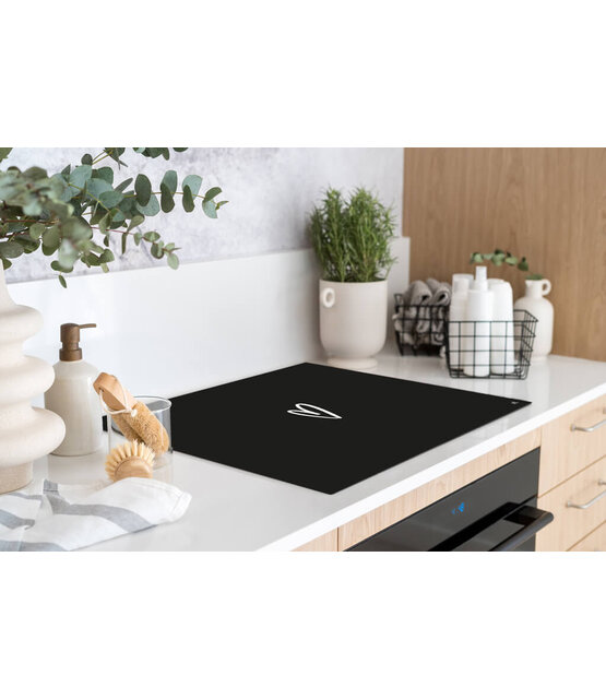 Inductiebeschermer - zwart met hartje