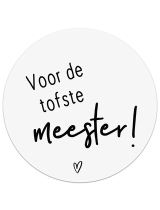 Witte  onderzetter met tekst - Voor de tofste meester!