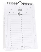 Zwart wit verjaardagskalender staand met leuke quotes