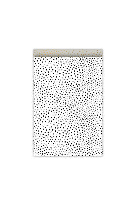 Cadeauzakjes set van 5 - zwart wit met stippen patroon