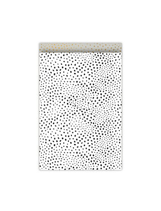 Cadeauzakjes set van 5 - zwart wit met stippen patroon