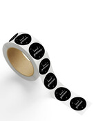 Rol stickers 'Hoera gefeliciteerd' - zwart wit - 4,5cm