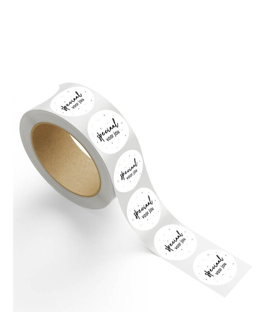 Rol stickers 'Speciaal voor jou' - zwart wit - 4,5cm