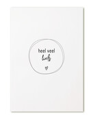 Kaartje met tekst 'Heel veel liefs'