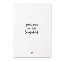 Kaart met tekst 'Gefeliciteerd met jullie zwangerschap'