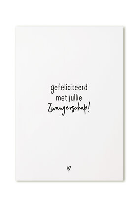 Kaart met tekst 'Gefeliciteerd met jullie zwangerschap'