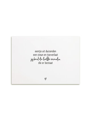 Kaart met gedicht 'Jij bent de liefste vriendin die er bestaat'