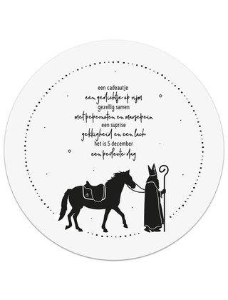 Muurcirkel (binnen) Sinterklaas gedichtje - 20cm