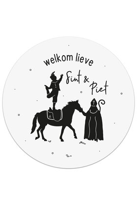 Muurcirkel (binnen) Sinterklaas 'Welkom lieve Sint en piet' - 20cm