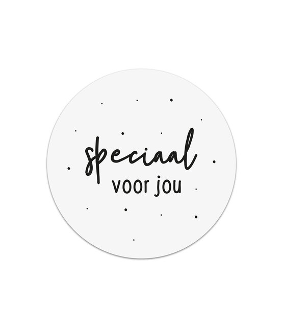 Rol stickers 'Speciaal voor jou' - zwart wit - 4,5cm