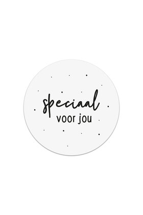 Sticker 'Speciaal voor jou' - zwart wit | 5 stuks | 4,5cm