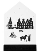 Huisje wit met Sinterklaas tafereeltje