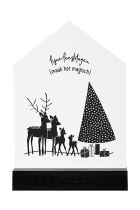 Huisje kerst met tekst 'Fijne feestdagen'