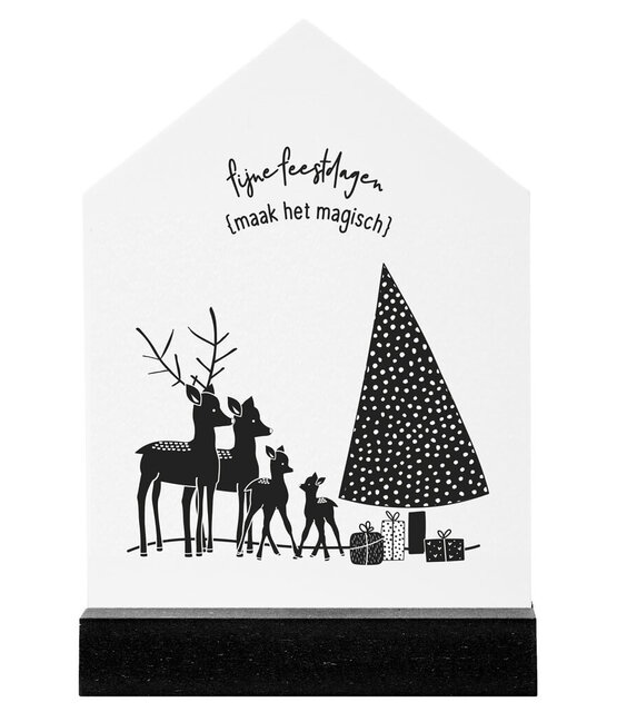 Huisje kerst met tekst 'Fijne feestdagen' Huisje kerst met tekst 'Fijne feestdagen'