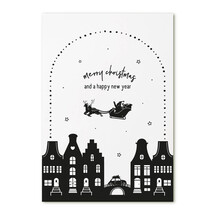 Kerstkaart 'Merry christmas and a happy new year'