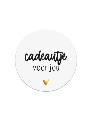 Sticker wit met goudfolie Cadeautje voor jou | 5 stuks | 4,5cm