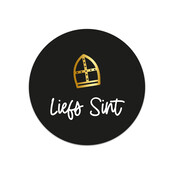 Sticker wit met goudfolie Liefs Sint | 5 stuks | 4,5cm