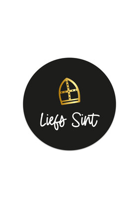 Sticker wit met goudfolie Liefs Sint | 5 stuks | 4,5cm