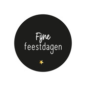 Sticker wit met goudfolie Fijne feestdagen | 5 stuks | 4,5cm