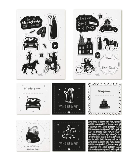 Set Sint cadeaukaartjes + cadeaustickers Set Sint cadeaukaartjes + cadeaustickers