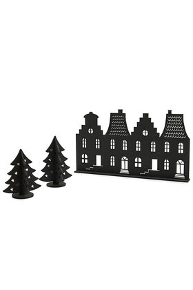 Grachtenpandjes met 2 kerstboompjes