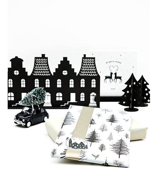 Grachtenpandjes met 2 kerstboompjes